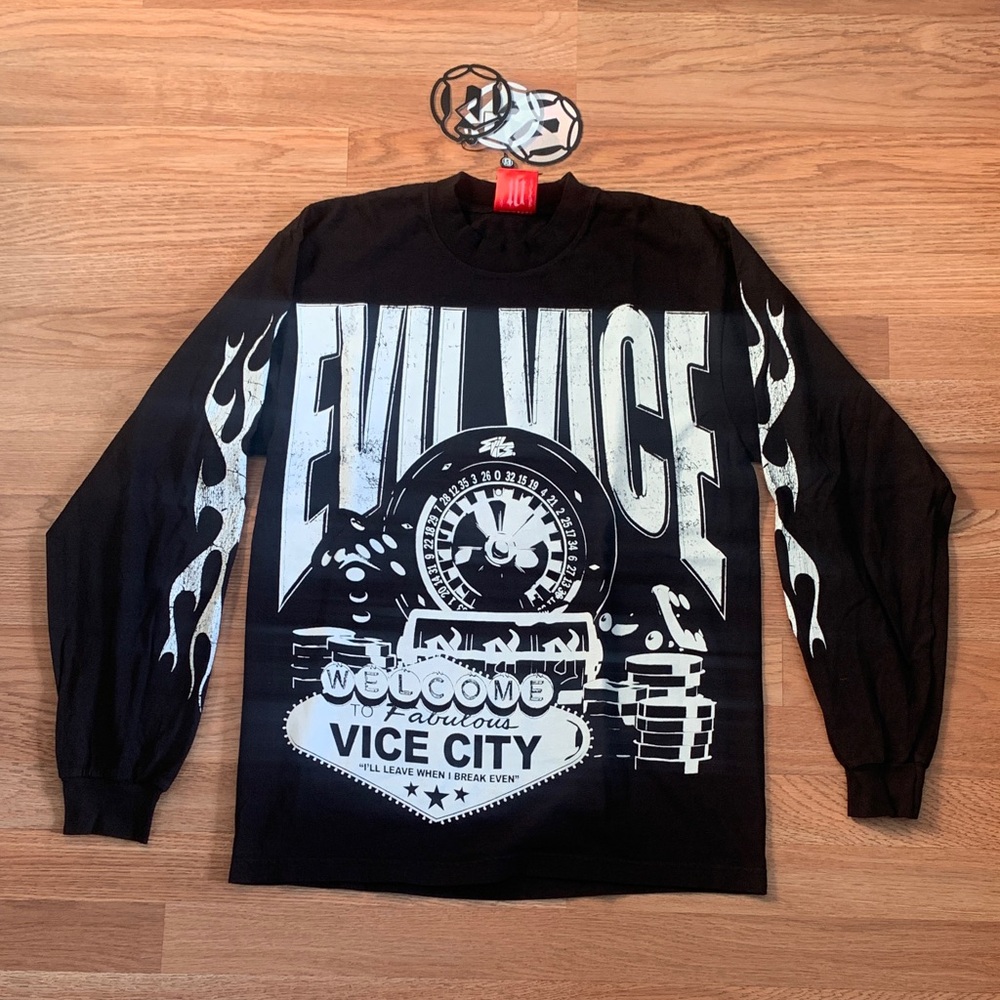 Evil Vice Black Long Sleeve Graphic Tee